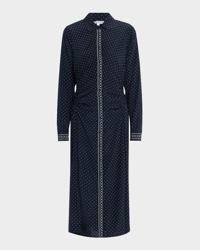 Lex Polka Dot Silk Midi Dress